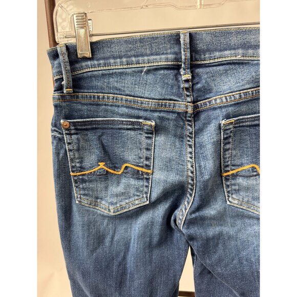 7 For All Mankind Kaylie Jeans Flared Leg Mid-Rise Denim Blue Womens Size 27 - Picture 11 of 16